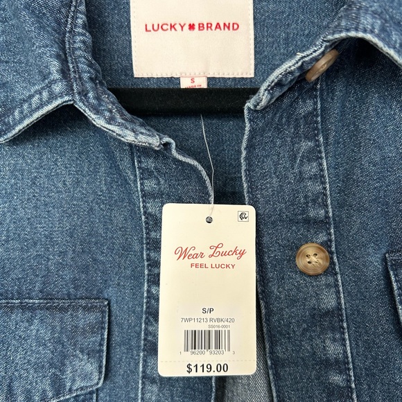 NWT Lucky Brand Denim Shacket- Size S - Picture 5 of 6